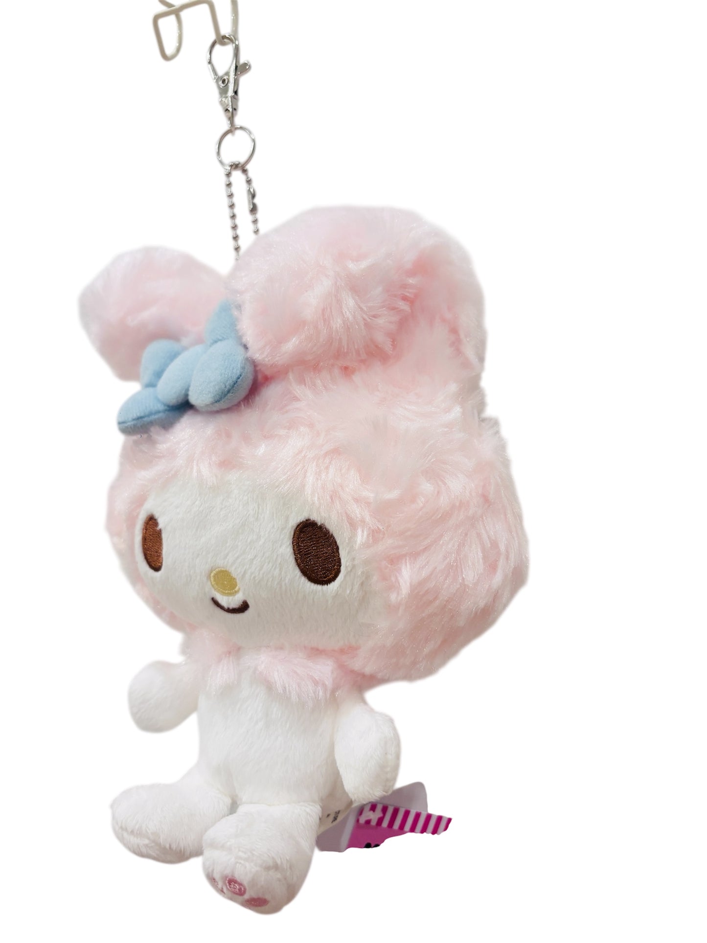 Sanrio My Melody Fluffy Plush Keychain – Cute Pink Bunny Charm 7”