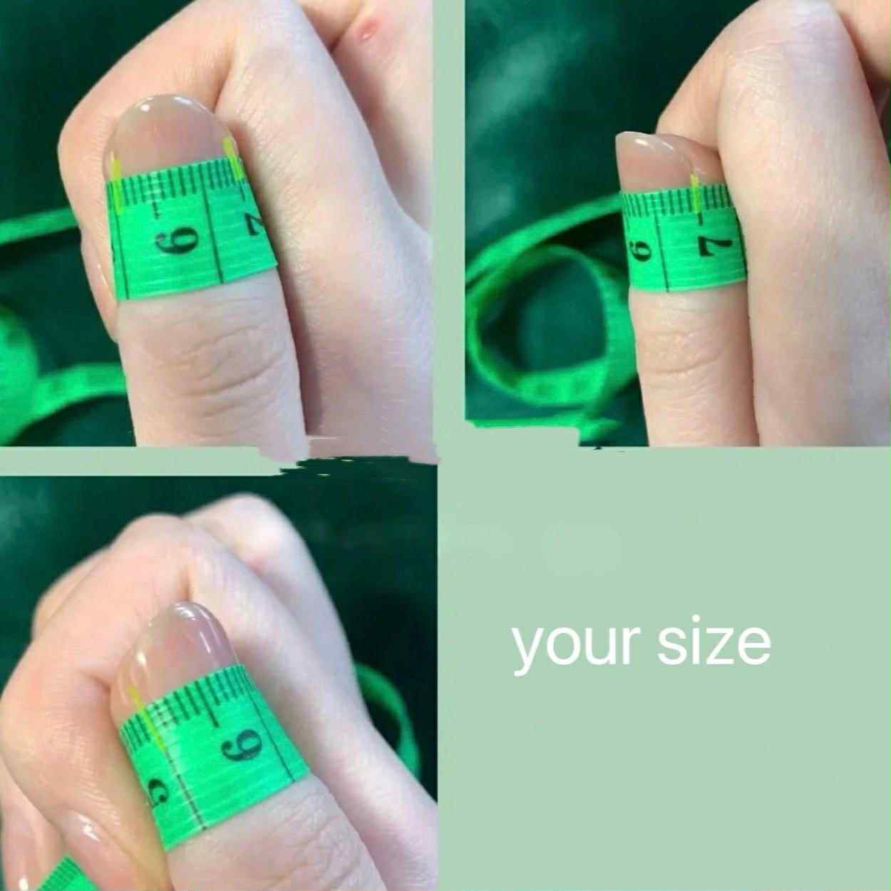 Gray Long Oval Press-On Nails with Rhinestone Design | Tipora 003