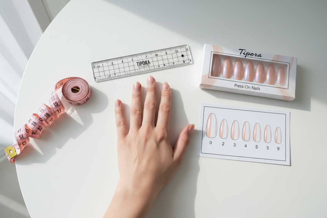 How to choose the right press-on nail size by measuring natural nails