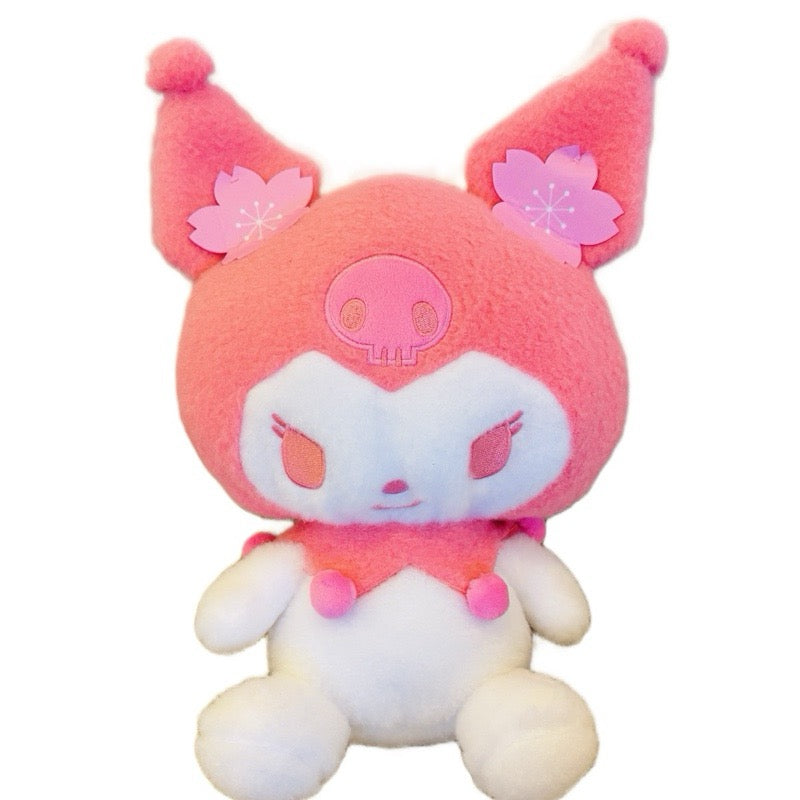 Sanrio Kuromi Cherry Sakura Blossom Plush Toy – Pink 13.3” Soft Doll