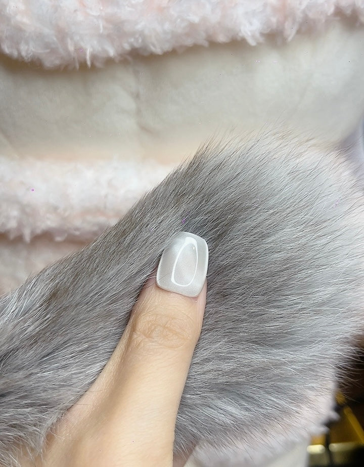 Press on Nails Short Square White Color with Ocean Design 121