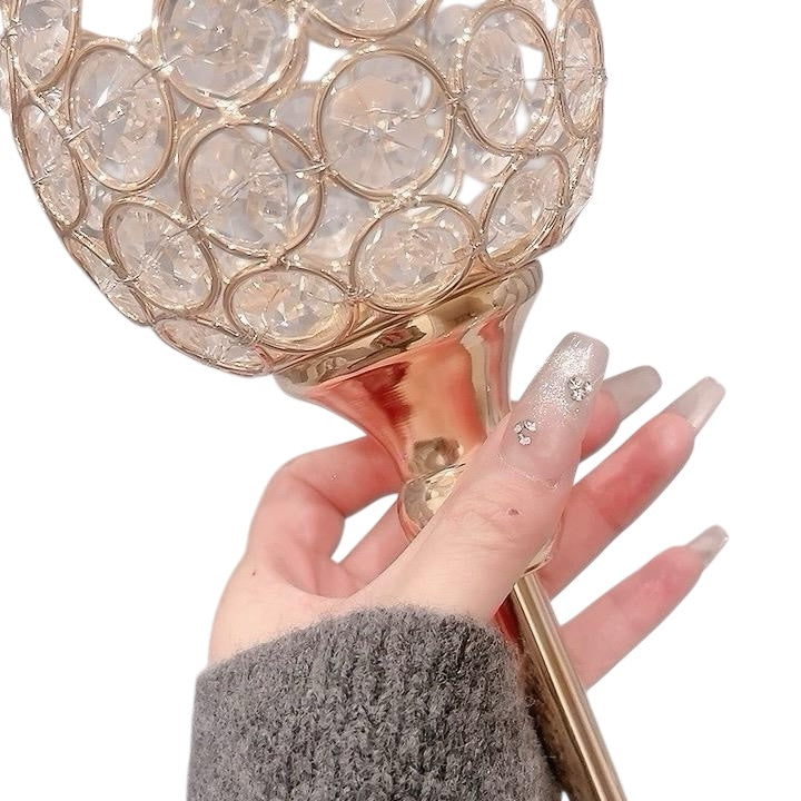 Pink Long Coffin Press-On Nails with Rhinestone Design | Tipora 044