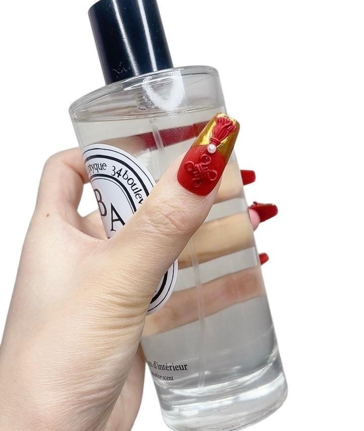 Red Long Coffin Press-On Nails with 3D Wedding Design | Tipora 070