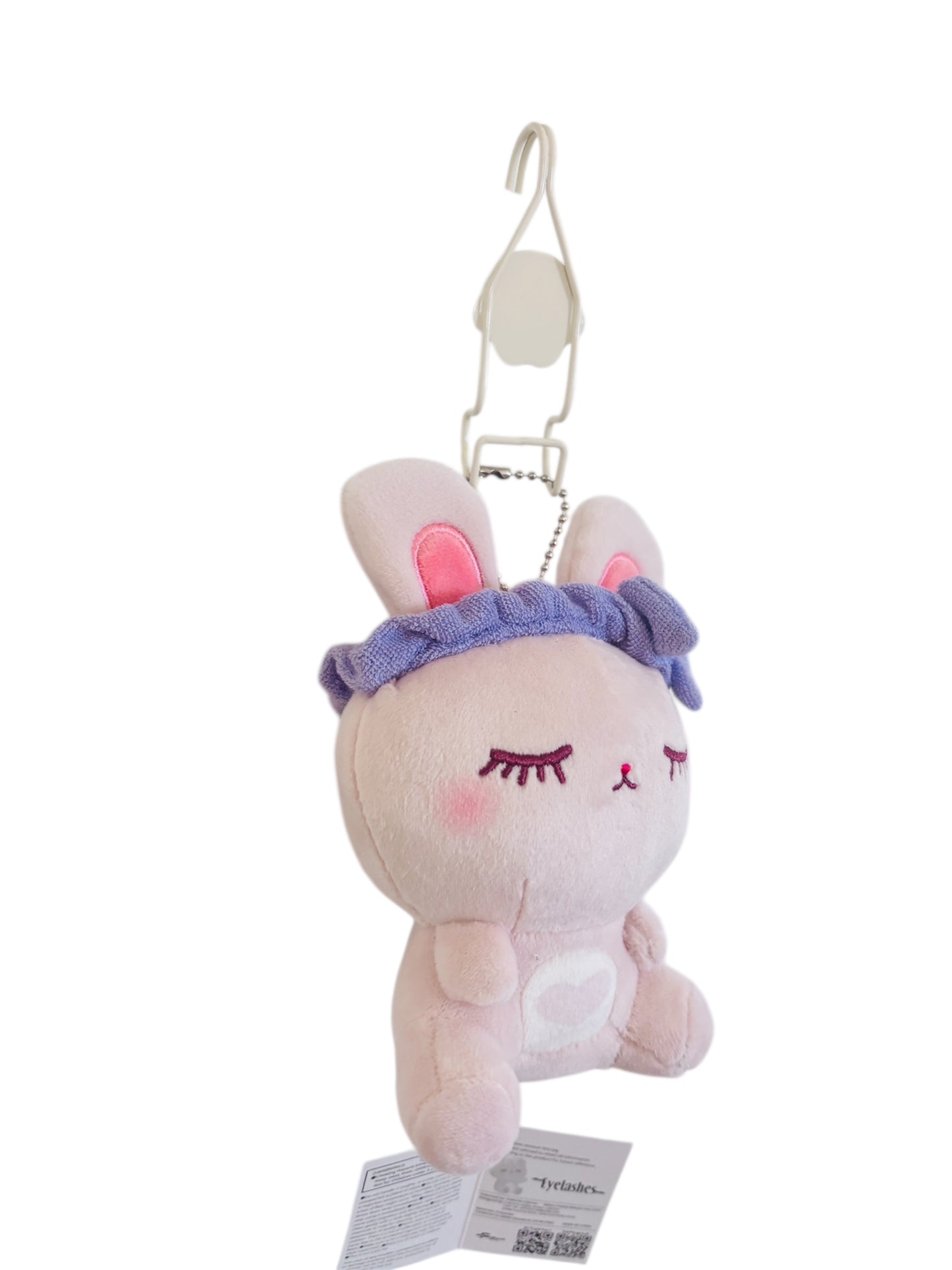 Cute Bunny Plush Keychain – Soft Pastel Rabbit Charm with Bow Headband (3 Styles) 5-6 Inch