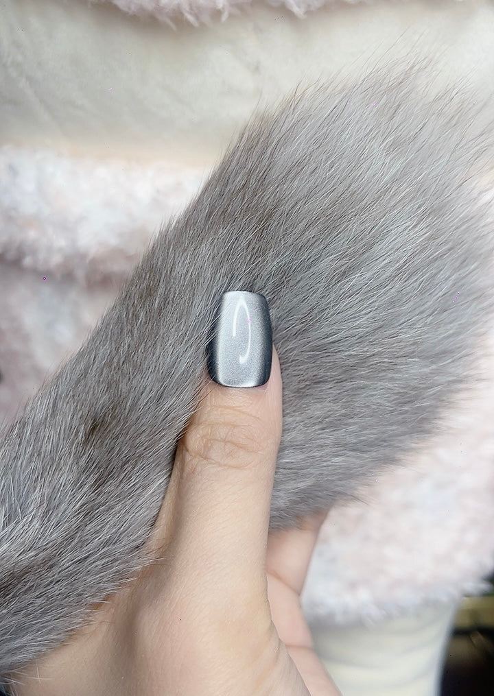 Press on Nails Square Shape Black Cat-Eye Color with Sparkle Design 127 Glam Easy Application for Various Occasions