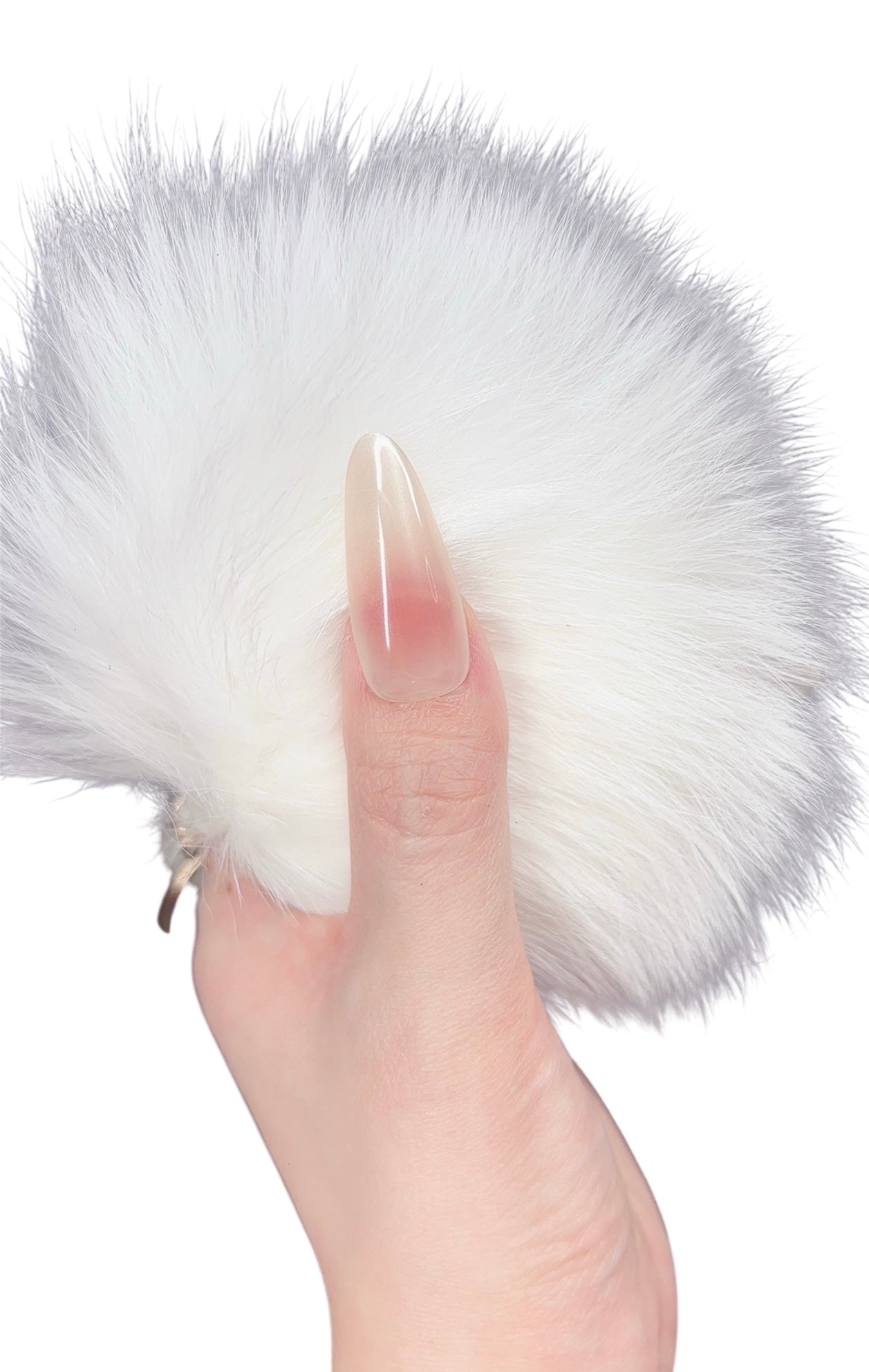 Soft Blush Ombre Press-On Nails – Glossy Nude Pink Oval Shape, Reusable Handmade Nails Tipora 133