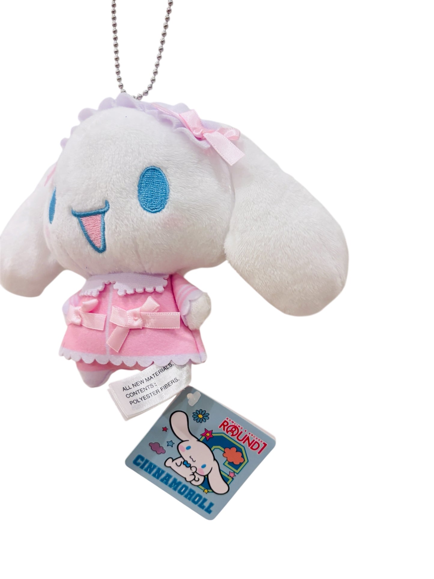 Round1 Limited Cinnamoroll Plush Charm 5”– Cute Pink Outfit Edition