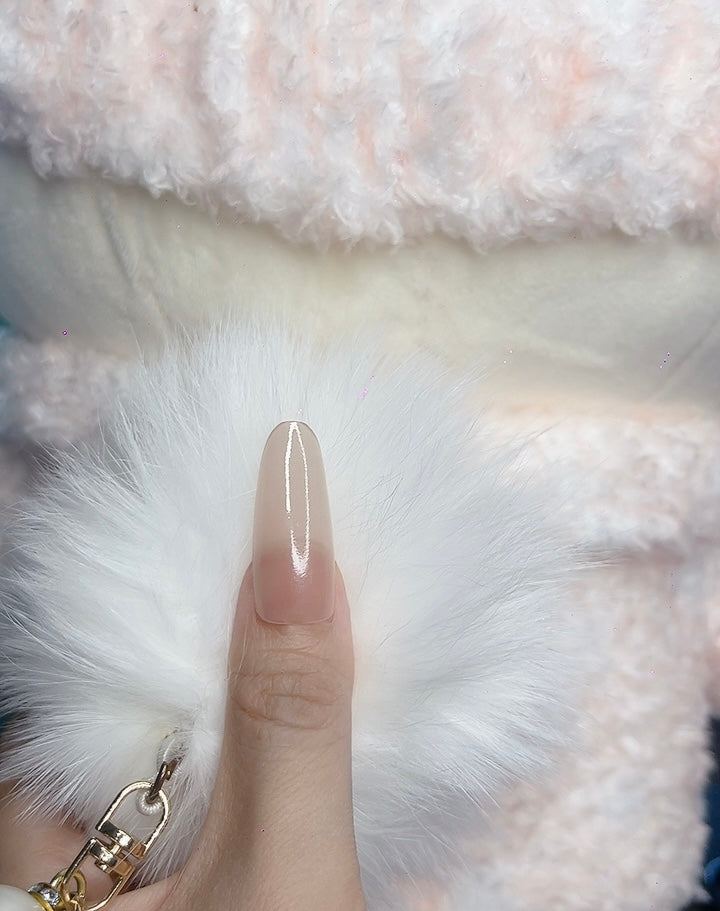 Press on Nails Long Oval Shape Pink Color with Round Rhinestones Design 128 - Elegant and Stylish Glam Nails for Weddings Parties or Everyday Wear