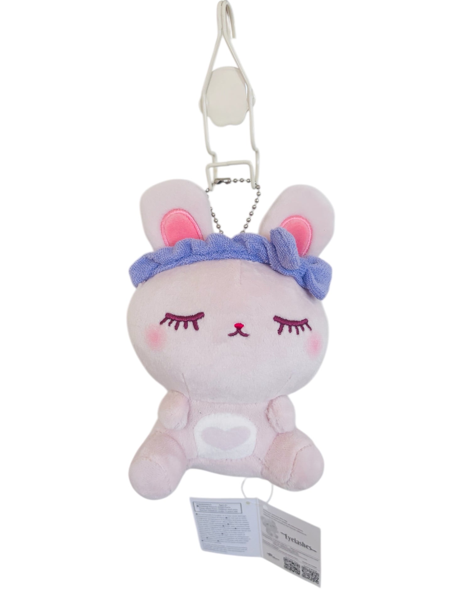 Cute Bunny Plush Keychain – Soft Pastel Rabbit Charm with Bow Headband (3 Styles) 5-6 Inch