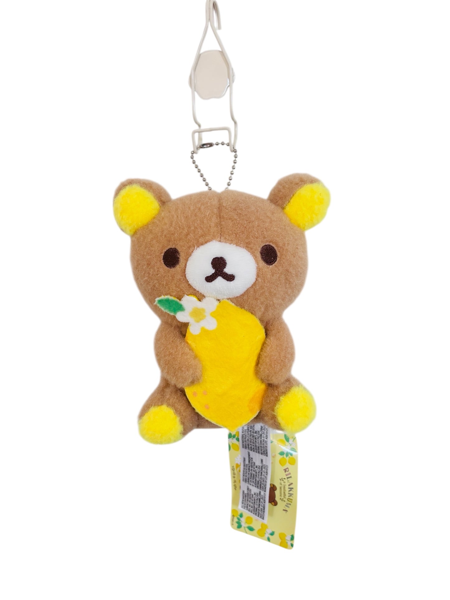 Rilakkuma Mini Plush Charm with Lemon – 6” Hanging Keychain
