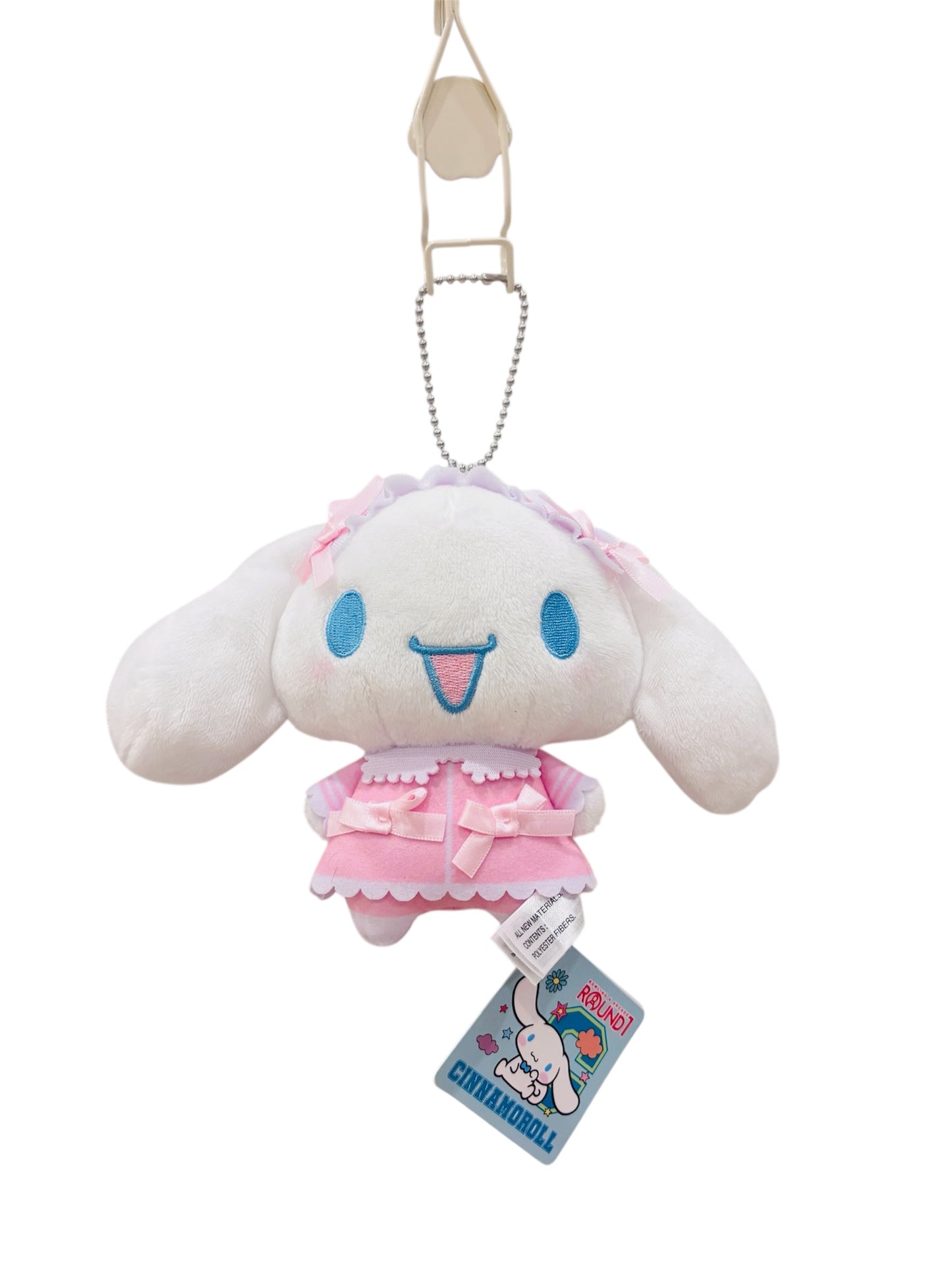 Round1 Limited Cinnamoroll Plush Charm 5”– Cute Pink Outfit Edition
