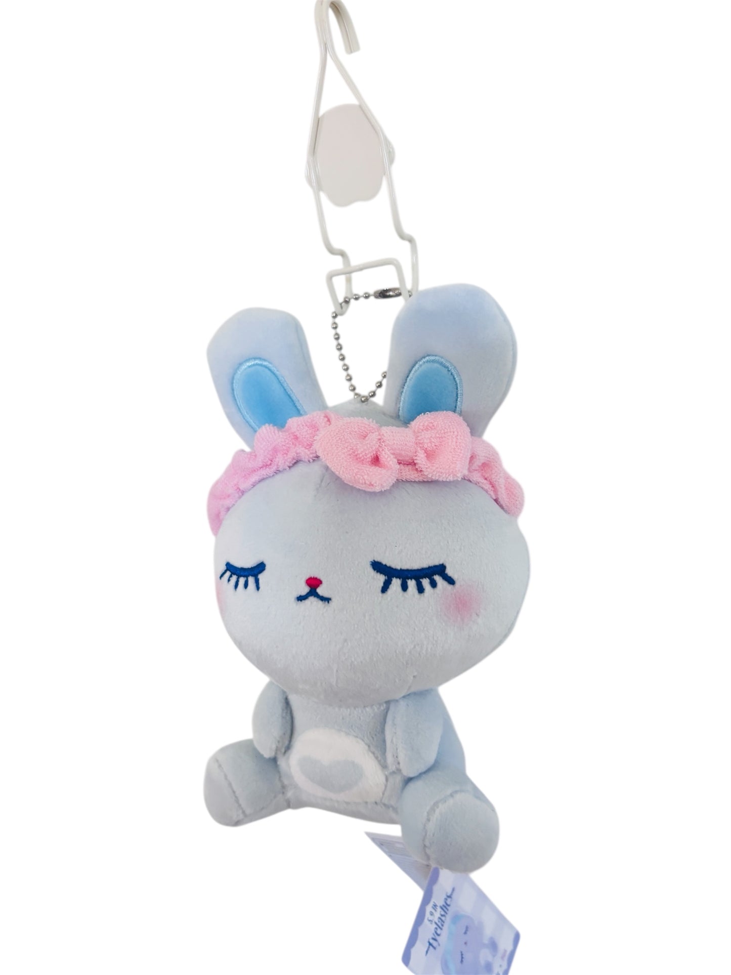 Cute Bunny Plush Keychain – Soft Pastel Rabbit Charm with Bow Headband (3 Styles) 5-6 Inch