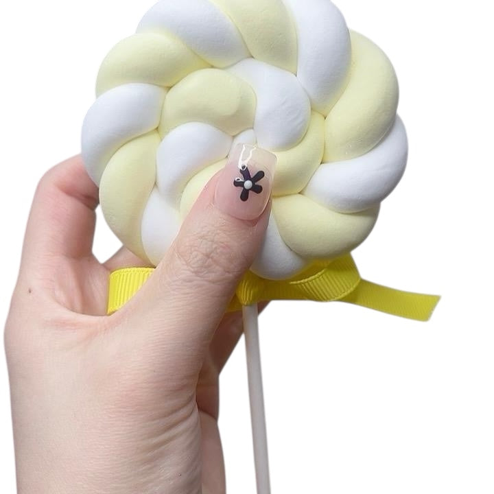 Black & White Short Square Press-On Nails with 3D Puppy Design | Tipora 036