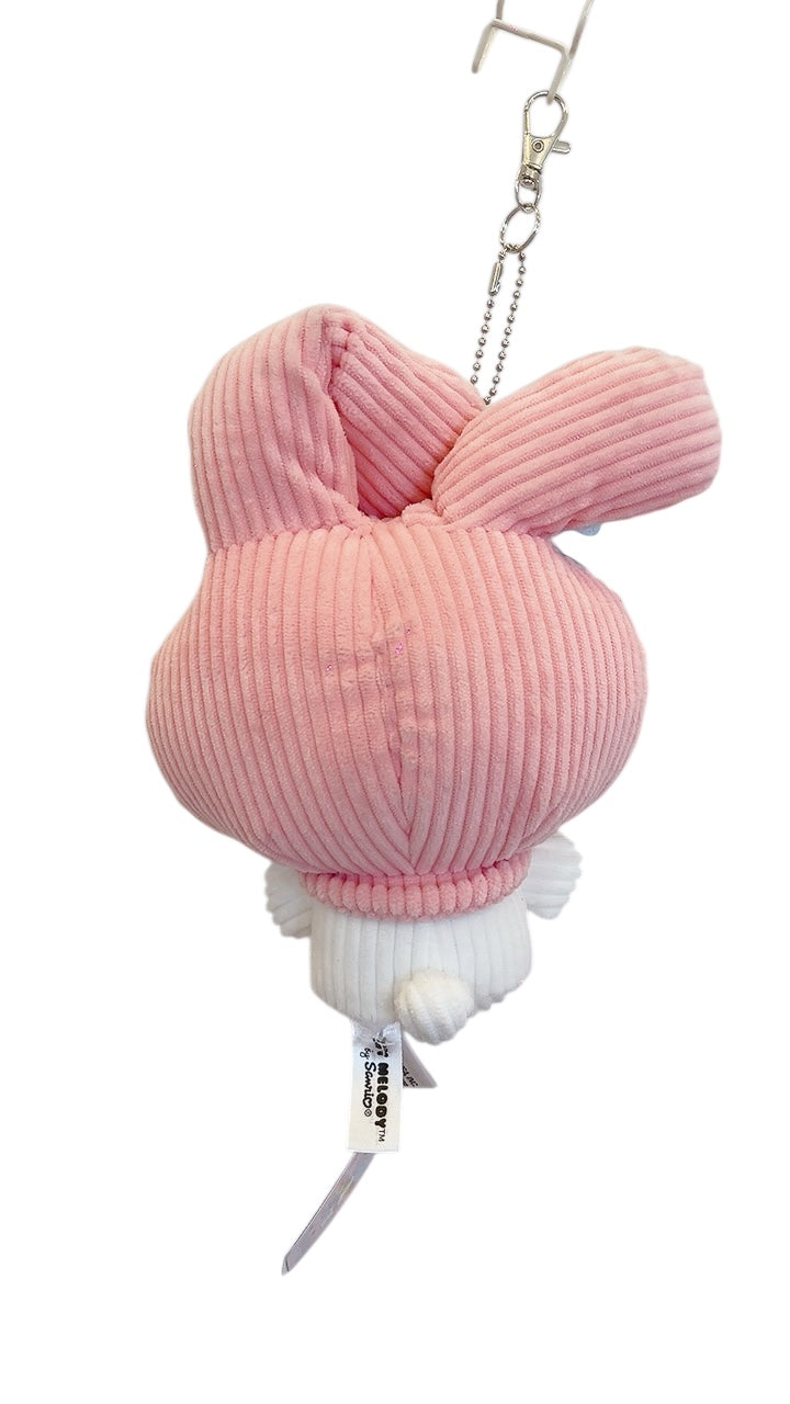 My Melody 7-Inch Plush Keychain – Cute Pink Soft Stuffed Doll with Blue Bow