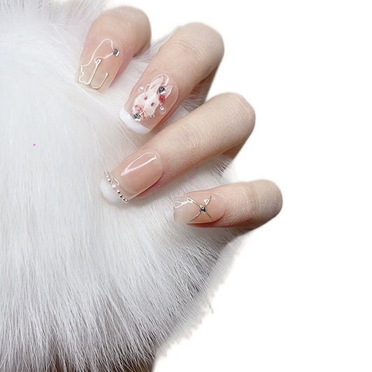 Press on Nails French Tip Bunny Styles (093)