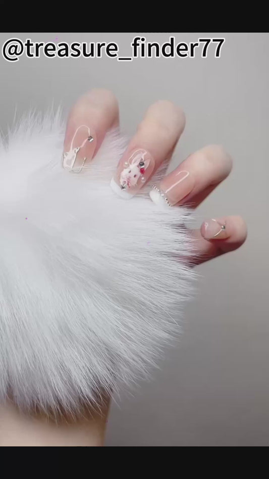 Press on Nails French Tip Bunny Styles (093)