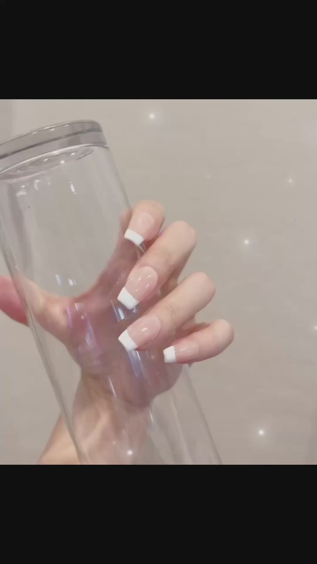 Medium Length Pink Press-On Nails with French Tip Design | Tipora 104